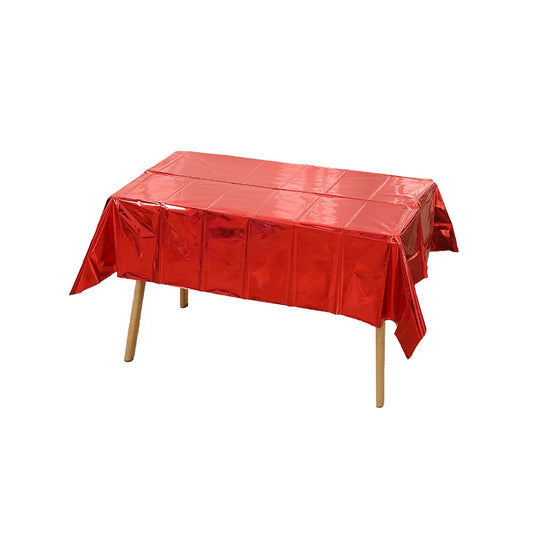 137*274CM Christmas Gold Aluminium Tablecloth Valentine's Day Halloween Graduation Thanksgiving