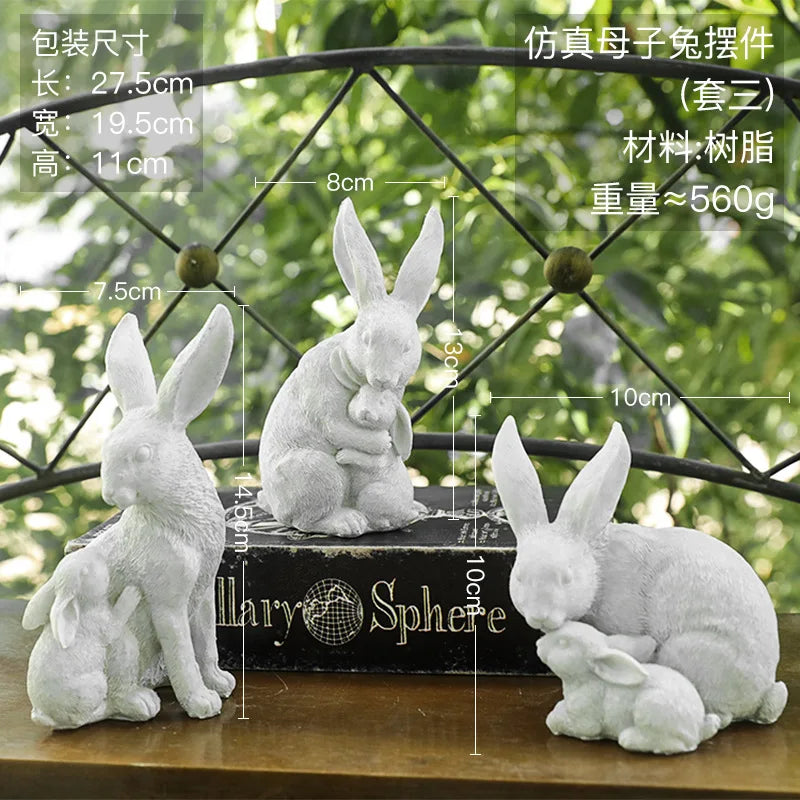 Garden Outdoor Rabbit House Easter Decorations for Home Bonsai Decor Figurines Tabletop Ornaments Garden Thanksgiving