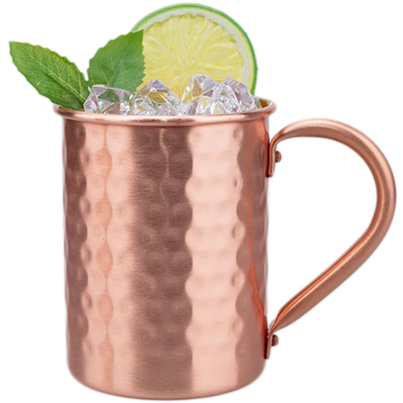 400ml Hammered Pure Copper Moscow Mule Mug | Classic Copper Cocktail Mug | Hand-Hammered Finish | Insulated Feel | Vintage Gift