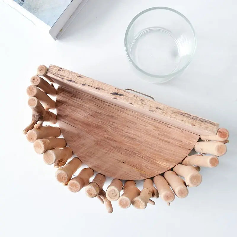 Wood Modern Decorative Vases Creative Simple Living Room Decoration Half Wall Hanging Flower Vases Interior Room Decorations