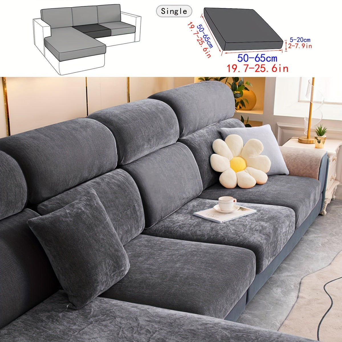 1pc Premium Thickened Sofa Slipcover - Waterproof Furniture Protector for Bedroom, Office, Living Room Home Decor - Stain-Resistant, Easy to Clean, Durable Couch Cover with Soft Brushed Fabric