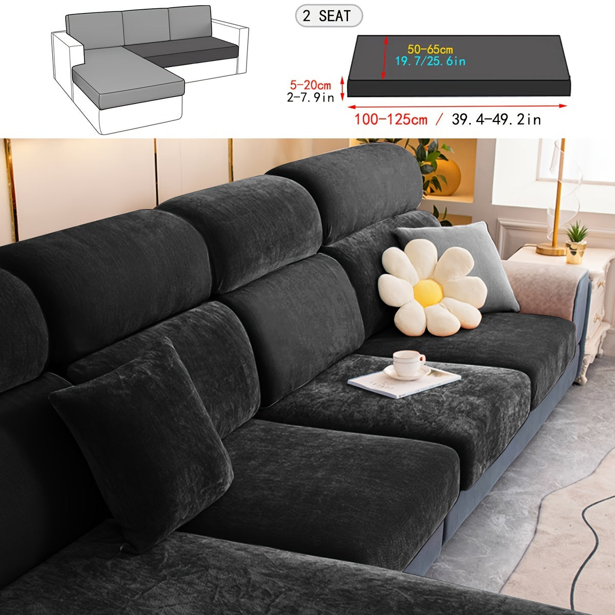 1pc Premium Thickened Sofa Slipcover - Waterproof Furniture Protector for Bedroom, Office, Living Room Home Decor - Stain-Resistant, Easy to Clean, Durable Couch Cover with Soft Brushed Fabric