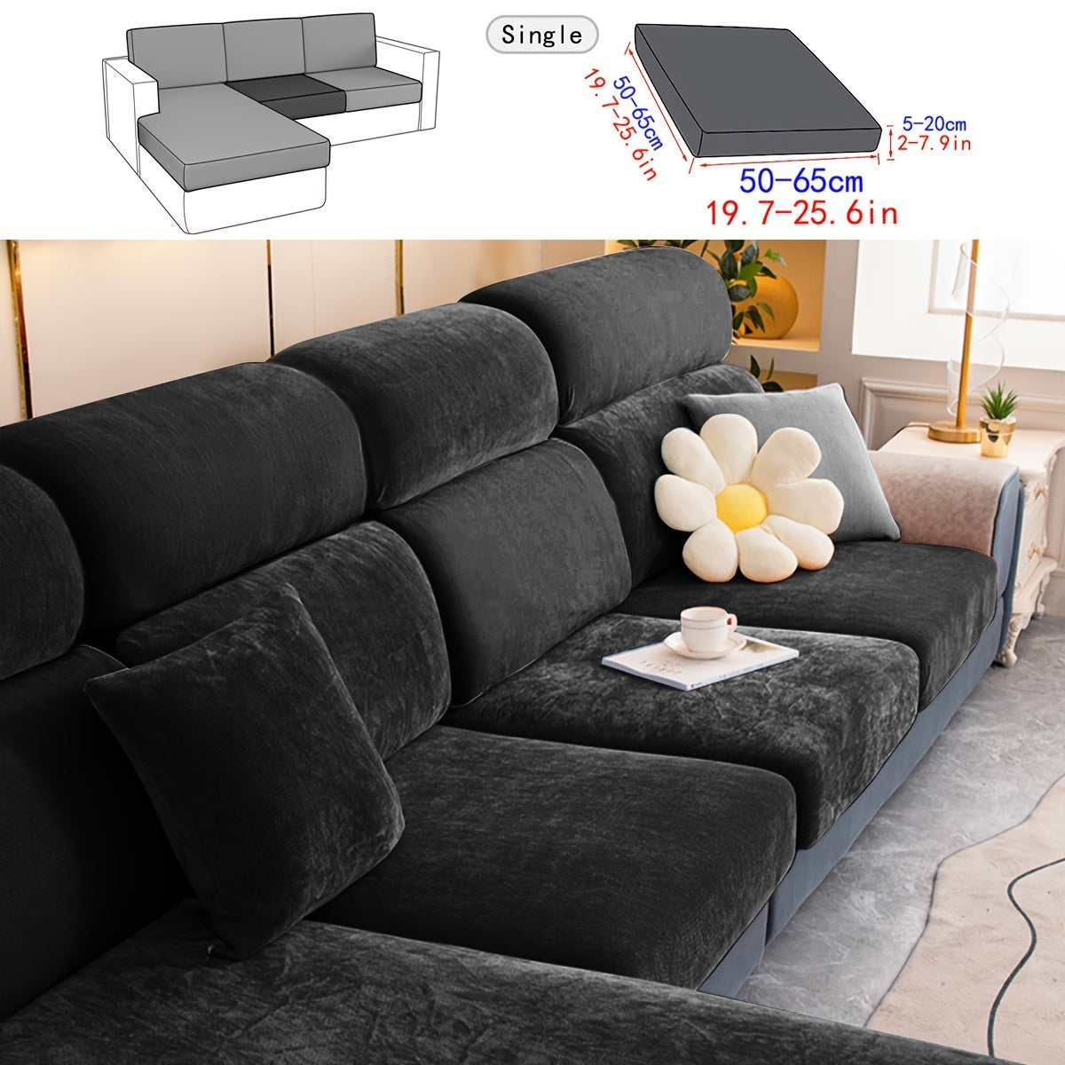 1pc Premium Thickened Sofa Slipcover - Waterproof Furniture Protector for Bedroom, Office, Living Room Home Decor - Stain-Resistant, Easy to Clean, Durable Couch Cover with Soft Brushed Fabric