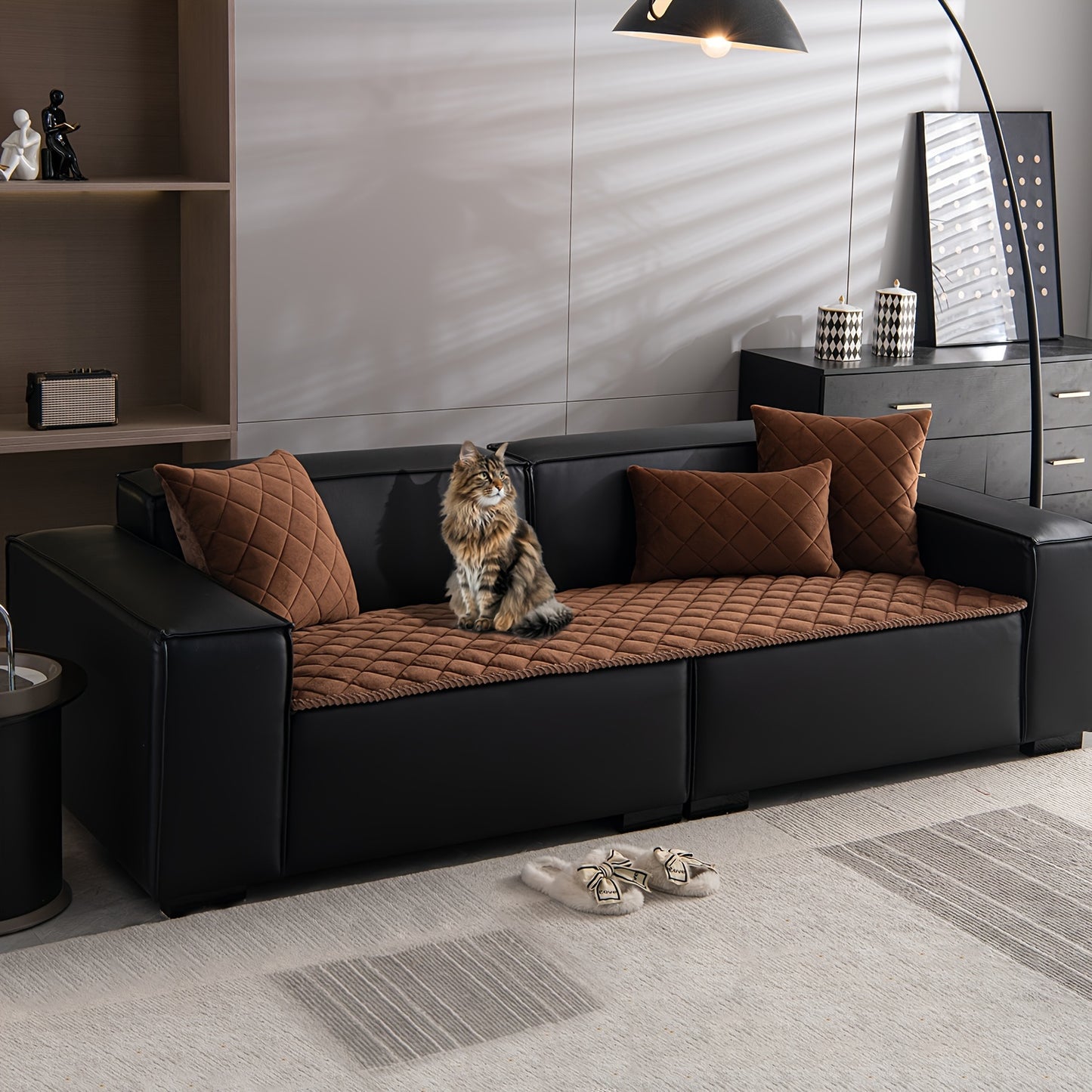 1pc Premium Thickened Sofa Slipcover - Non-Slip, Warm, Soft, and Stain-Resistant Furniture Protector for Bedroom, Office, Living Room, and Home Decor - Easy to Clean, Machine Washable, and Perfect for Pet Owners and Families