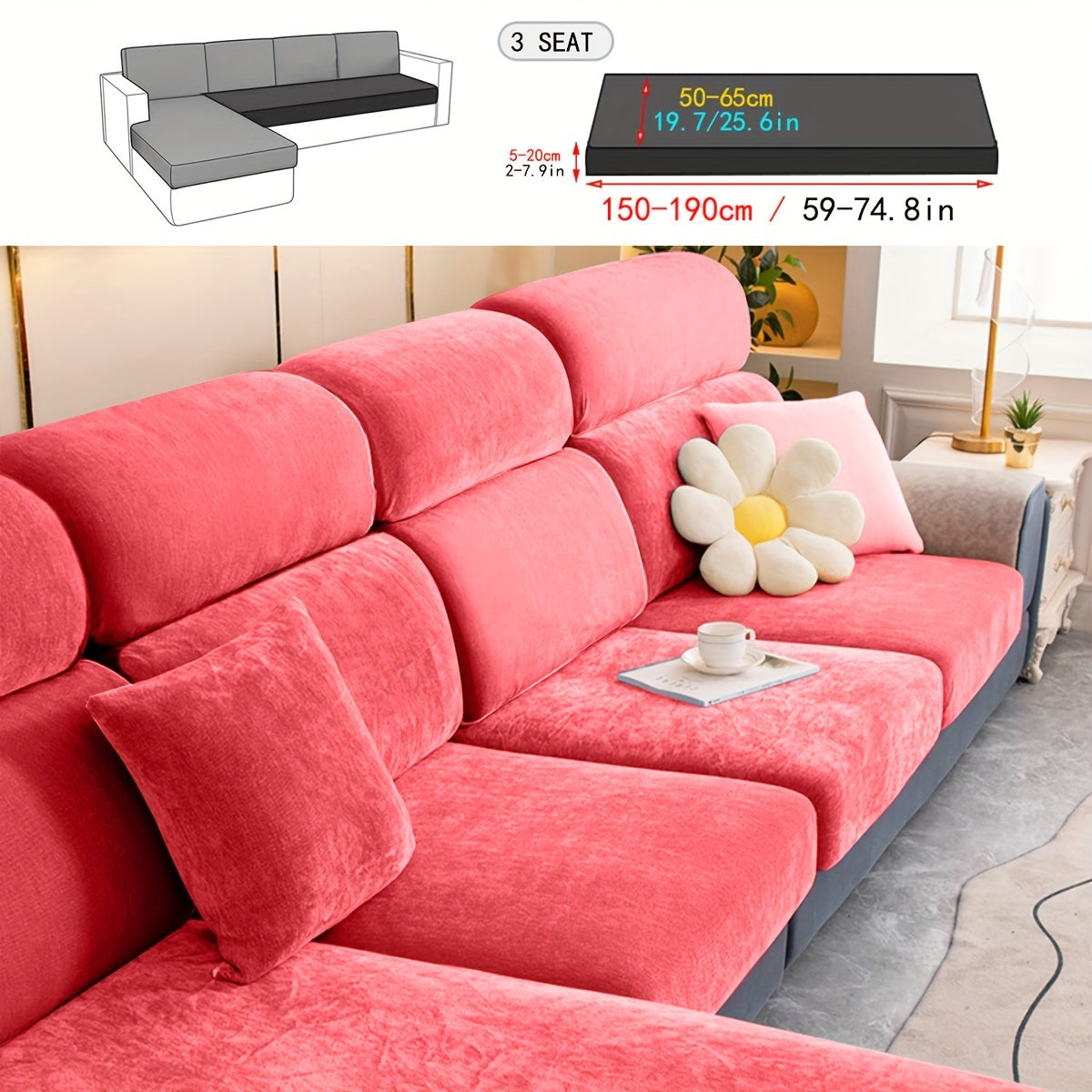 1pc Premium Thickened Sofa Slipcover - Waterproof Furniture Protector for Bedroom, Office, Living Room Home Decor - Stain-Resistant, Easy to Clean, Durable Couch Cover with Soft Brushed Fabric