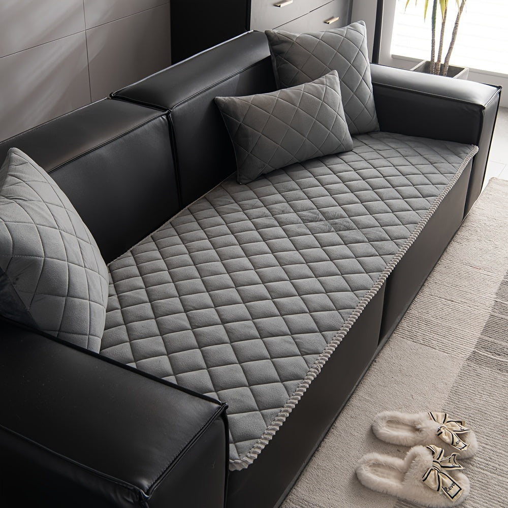 1pc Premium Thickened Sofa Slipcover - Non-Slip, Warm, Soft, and Stain-Resistant Furniture Protector for Bedroom, Office, Living Room, and Home Decor - Easy to Clean, Machine Washable, and Perfect for Pet Owners and Families