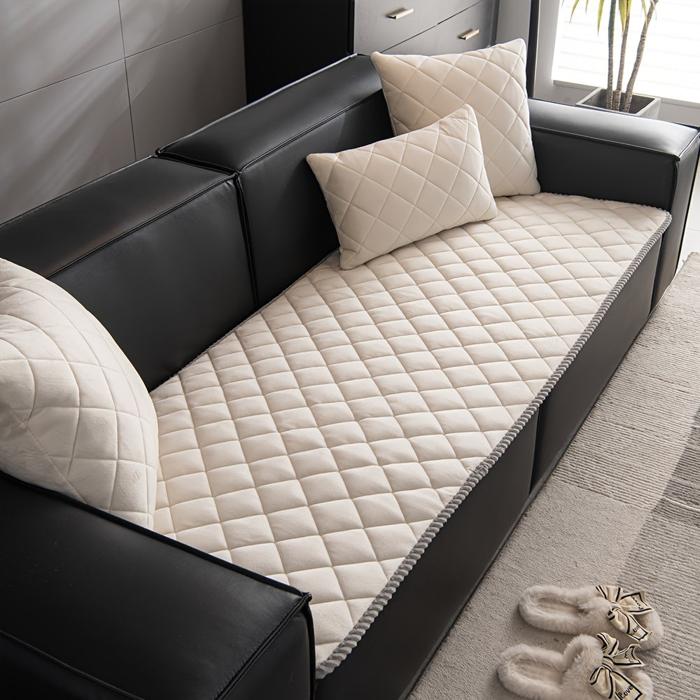 1pc Premium Thickened Sofa Slipcover - Non-Slip, Warm, Soft, and Stain-Resistant Furniture Protector for Bedroom, Office, Living Room, and Home Decor - Easy to Clean, Machine Washable, and Perfect for Pet Owners and Families