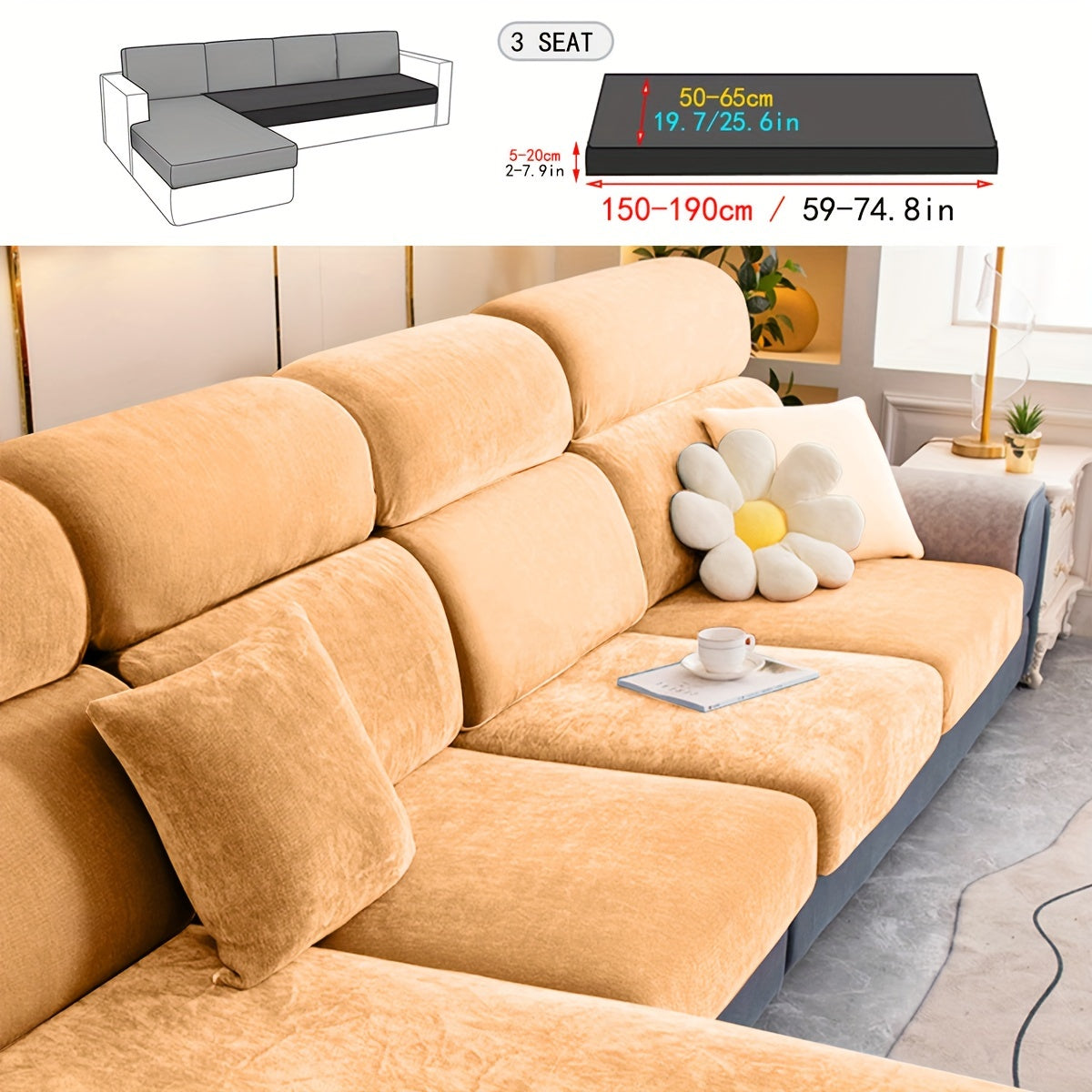 1pc Premium Thickened Sofa Slipcover - Waterproof Furniture Protector for Bedroom, Office, Living Room Home Decor - Stain-Resistant, Easy to Clean, Durable Couch Cover with Soft Brushed Fabric