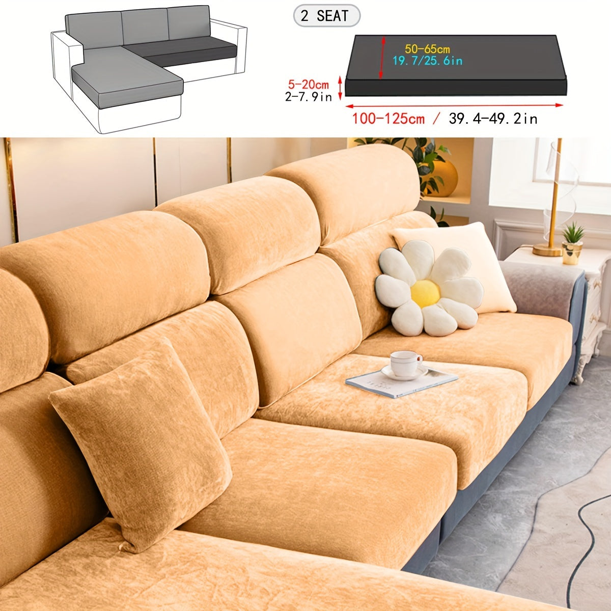 1pc Premium Thickened Sofa Slipcover - Waterproof Furniture Protector for Bedroom, Office, Living Room Home Decor - Stain-Resistant, Easy to Clean, Durable Couch Cover with Soft Brushed Fabric