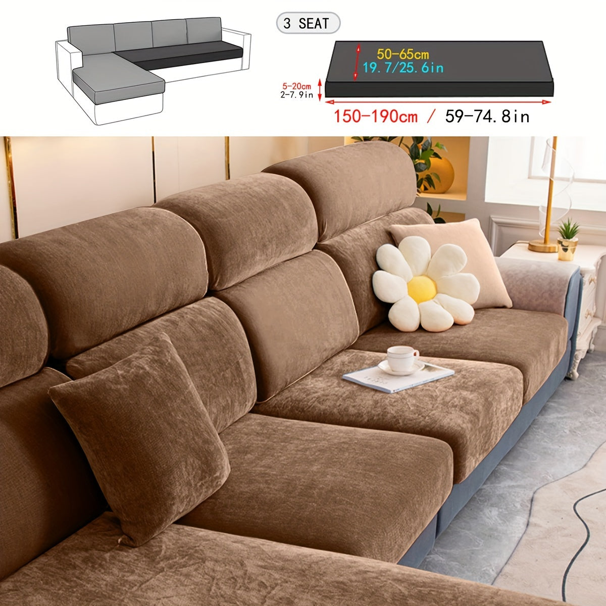 1pc Premium Thickened Sofa Slipcover - Waterproof Furniture Protector for Bedroom, Office, Living Room Home Decor - Stain-Resistant, Easy to Clean, Durable Couch Cover with Soft Brushed Fabric