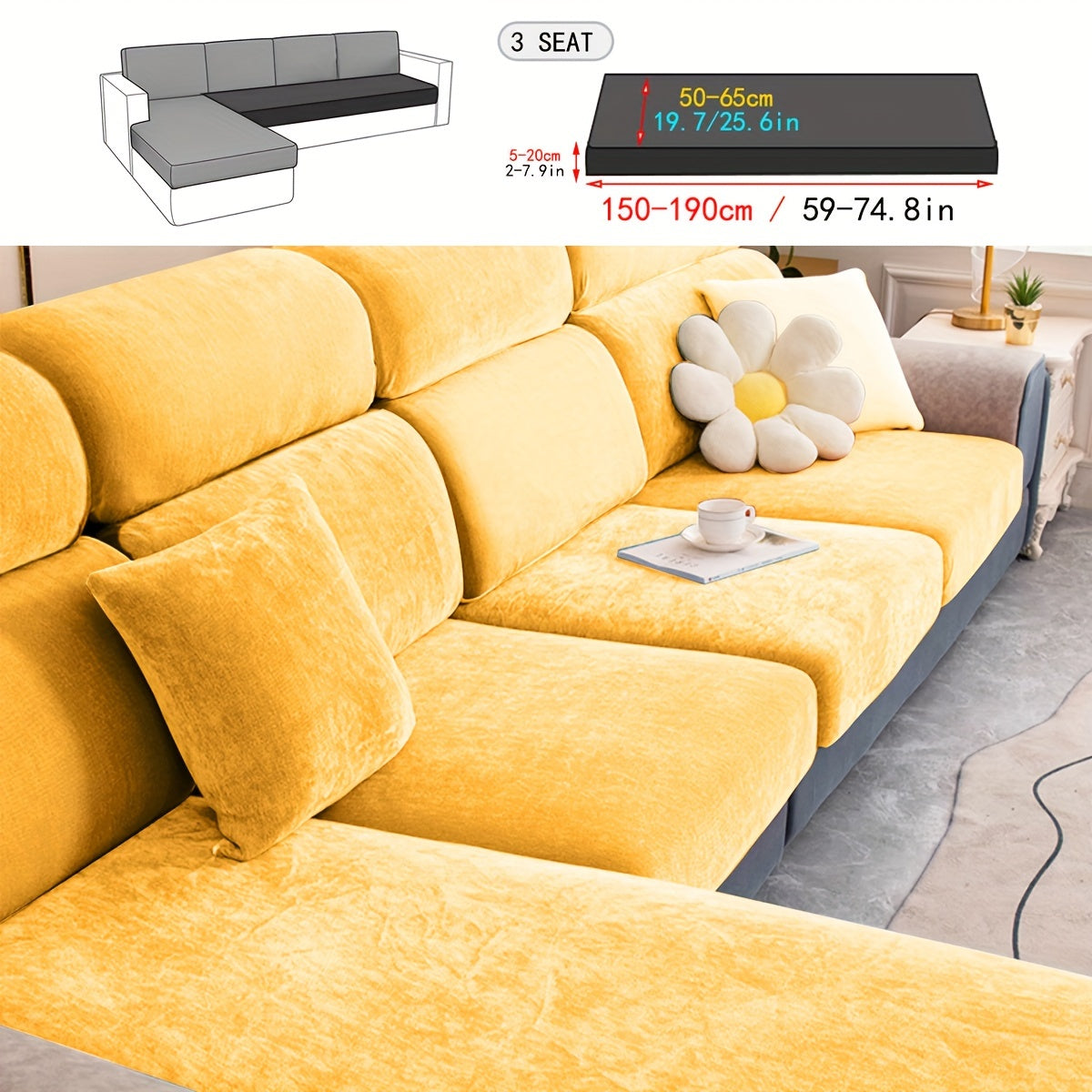 1pc Premium Thickened Sofa Slipcover - Waterproof Furniture Protector for Bedroom, Office, Living Room Home Decor - Stain-Resistant, Easy to Clean, Durable Couch Cover with Soft Brushed Fabric