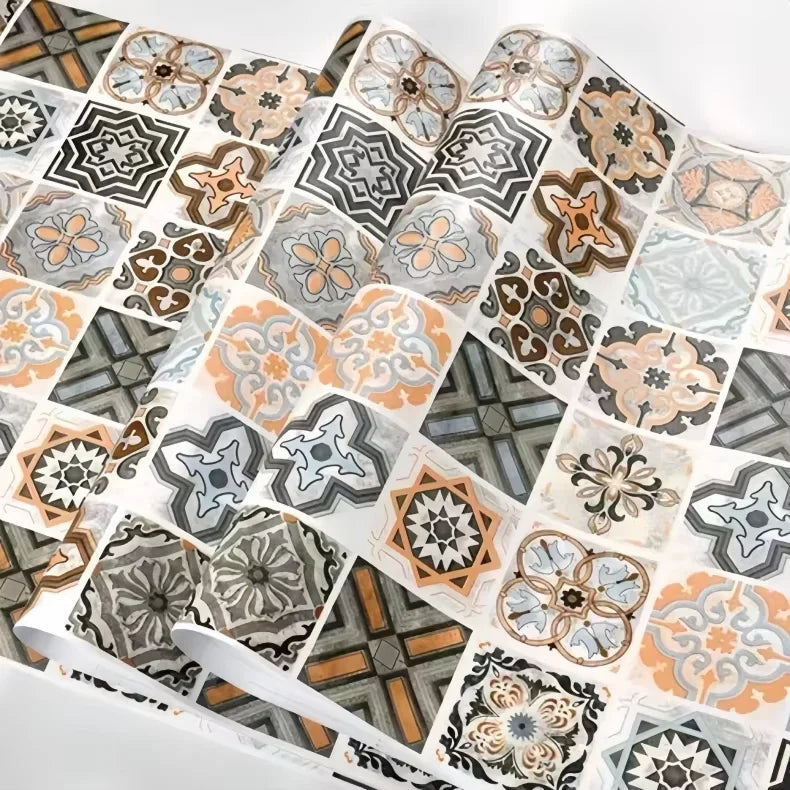 40cm PVC Waterproof Wall Stickers Bathroom Self Adhesive Wallpaper Kitchen Oil-proof Cabinet Renovation European Style 3D Home