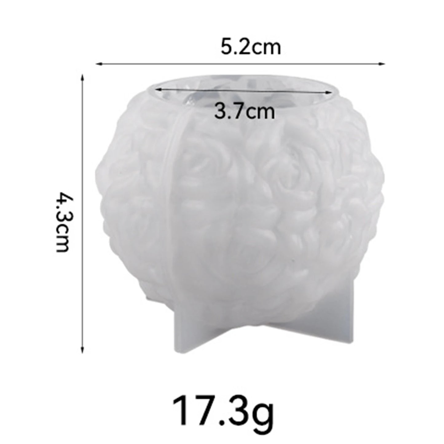 3D Rose Flowers Ball Candle Mold Handmade Resin Casting Candle Mold Gift for Thanksgiving Christmas Mother's Day wzpi