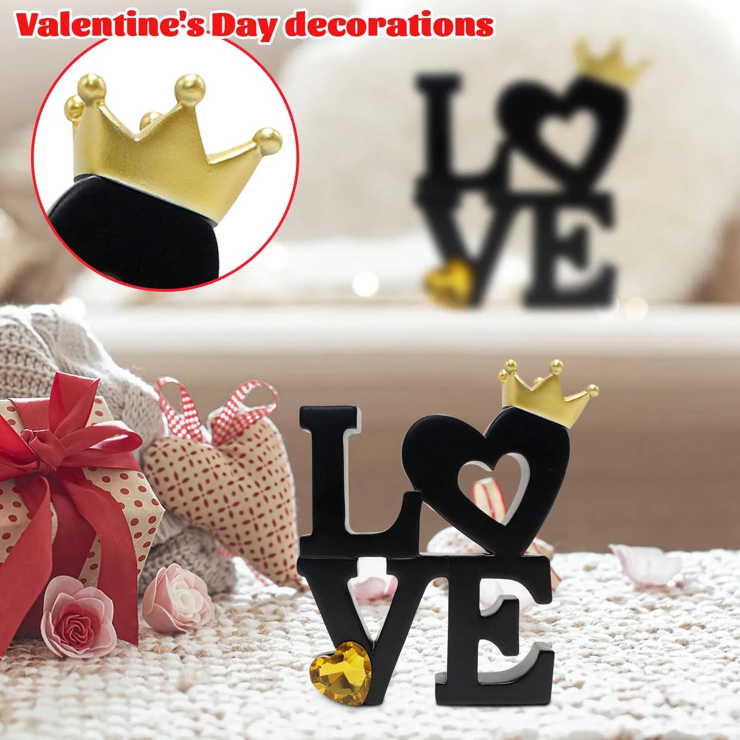 Valentine's Day "LOVE" Letter Ornaments Home Decoration Craft Gift Valentines Day Desktop Ornaments Bar Party Decoration Props