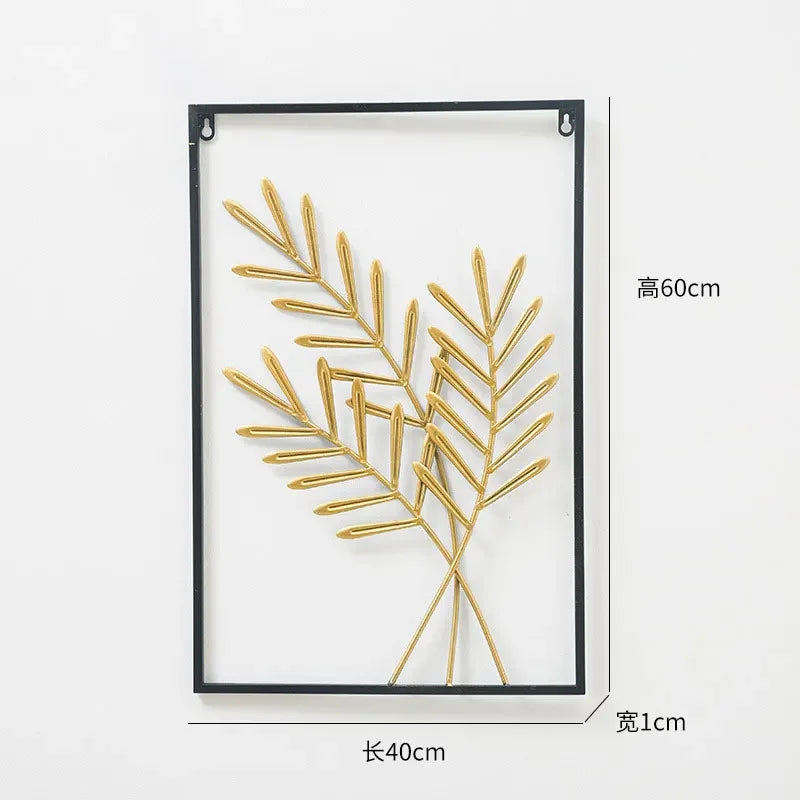 Wall Hanging Decoration Ornament Modern Light Luxury Wrought Iron Crafts Pendant Art Aesthetic Living Room Hotel Shop Decor