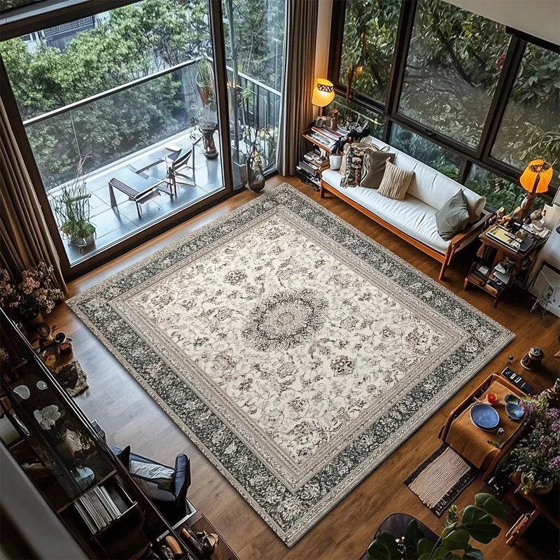 RAKKS Retro Style Rugs for Bedroom Large Area Living Room Decoration Anti-slip Carpet Washable Lounge Floor Mat Home Soft Rug