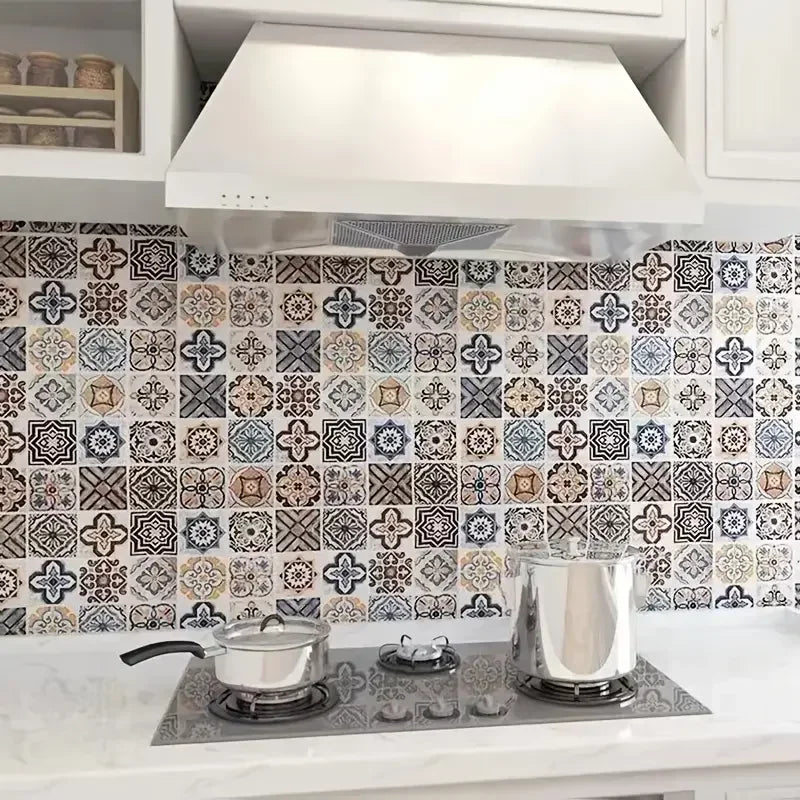 40cm PVC Waterproof Wall Stickers Bathroom Self Adhesive Wallpaper Kitchen Oil-proof Cabinet Renovation European Style 3D Home