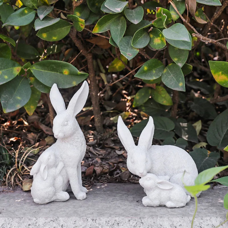 Garden Outdoor Rabbit House Easter Decorations for Home Bonsai Decor Figurines Tabletop Ornaments Garden Thanksgiving