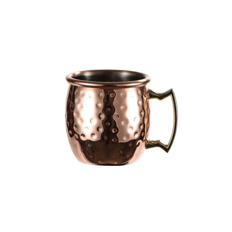 60ML Moscow Mule Cocktail Mug Stainless Steel Coffee Cups Personalized Espresso Mugs Modern Hammer Pattern Design Drinkware