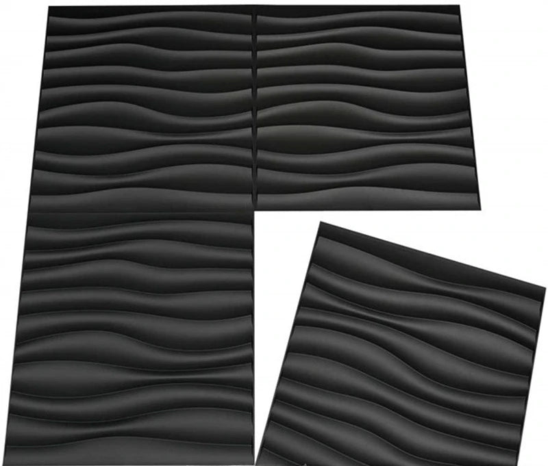 3D Textured PVC Wall Panels - Waterproof Decorative Wall for Living Spaces, Glossy Teak Finish Perfect for Modern Interiors