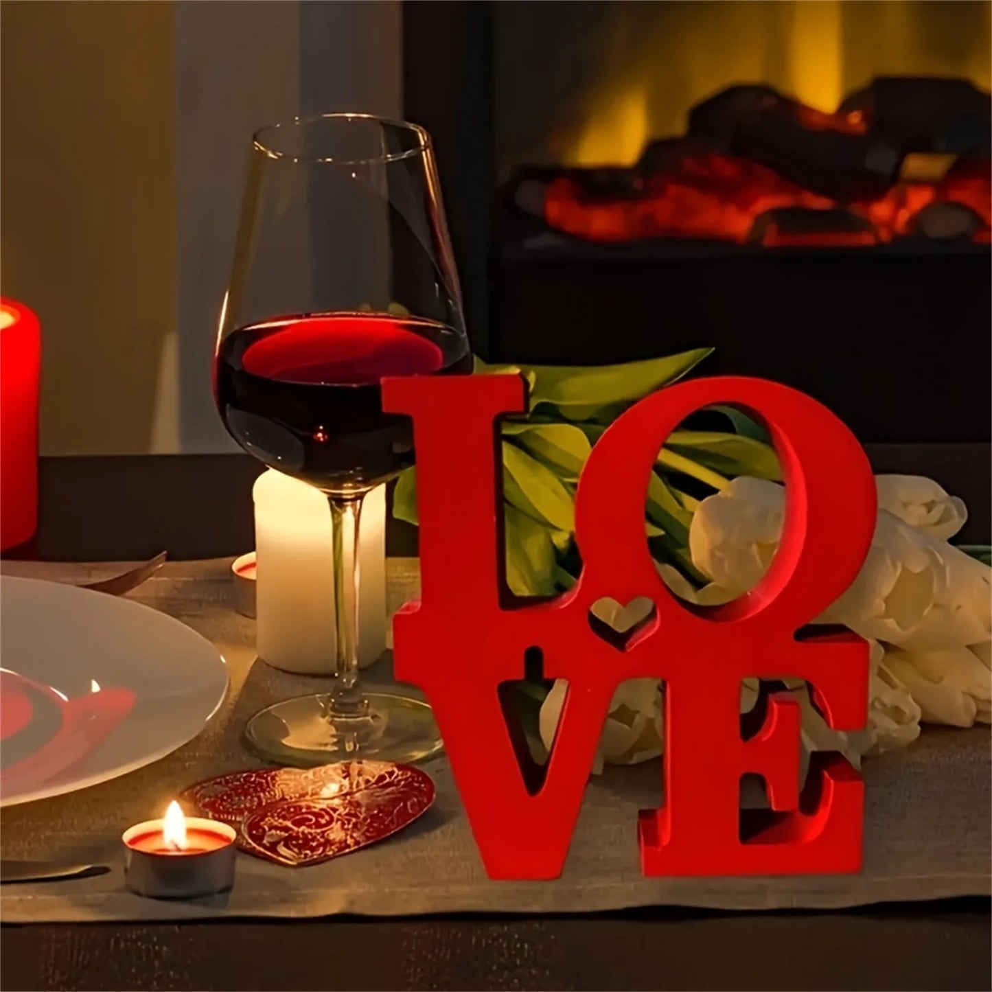 Valentine's Day "LOVE" Letter Ornaments Home Decoration Craft Gift Valentines Day Desktop Ornaments Bar Party Decoration Props