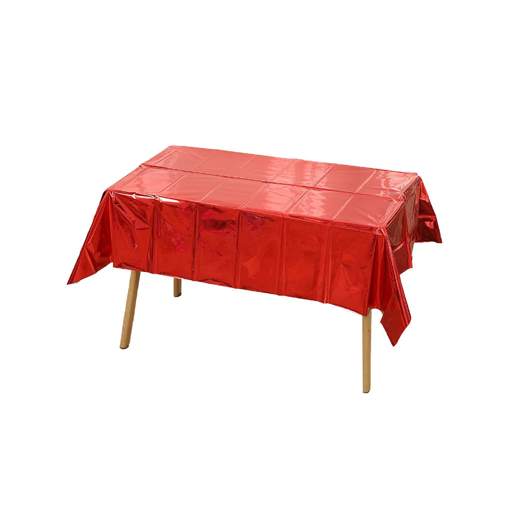 137*274CM Christmas Gold Aluminium Tablecloth Valentine's Day Halloween Graduation Thanksgiving
