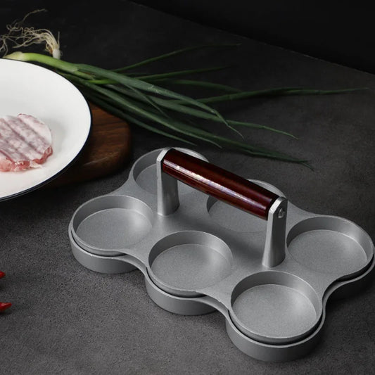 6 Grid Double Hole Burger Meat Press Machine Hamburger Press Non-Stick Minced Steak Press Hamburger Mold Kitchen Tools