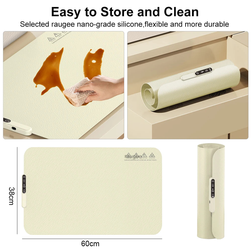 Food Warmer Electric Warming Plate Foldable Food Warmer Tray Fast Heating Electric Food Warming Mat Portable Food Warming Pad