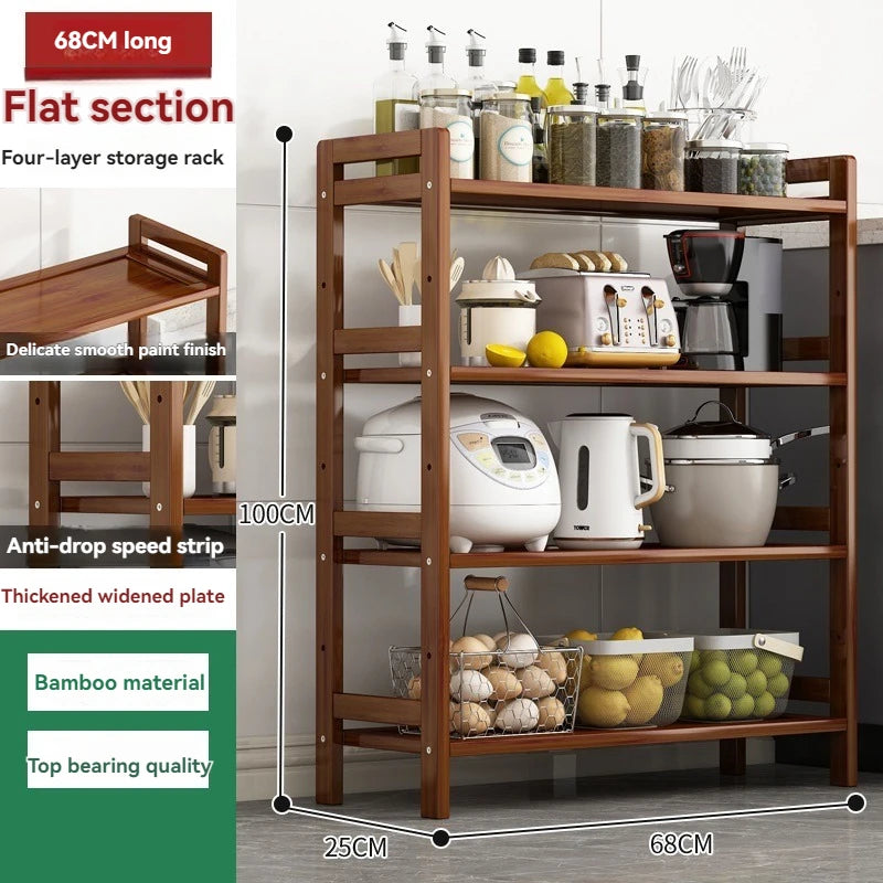 Kitchen shelf, floor standing multi-layer product collection, household pot seasoning shelf, fruit and vegetable bowl and dish