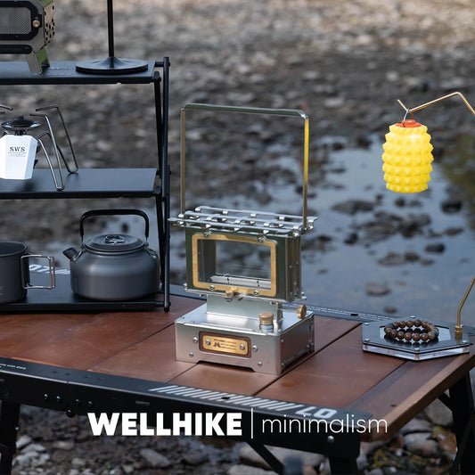 WELLHIKE Camping Burnt Star Watching Fireplace High Translucent Glass Retro Cooking Tea Small Fireplace Heating Kerosene Lamps