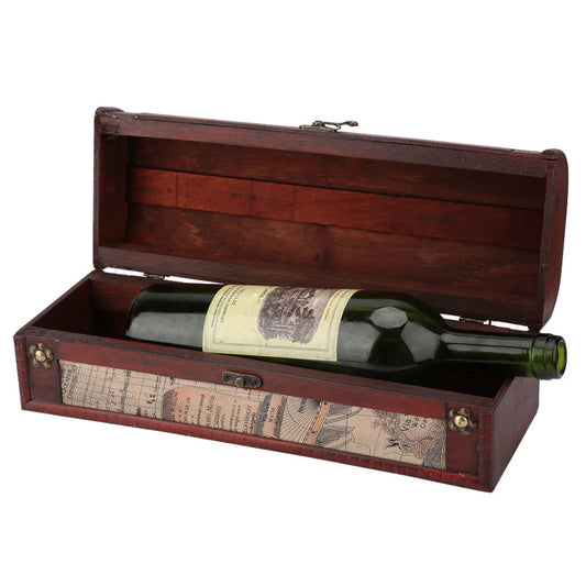 Wooden Wine Storage Box Vintage Wooden Red Wine Champagne Single Bottle Packing Storage Box Wedding Birthday Gift