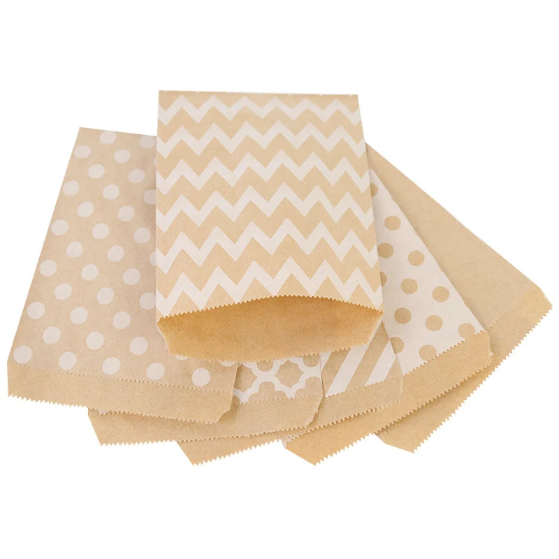 25/50pcs 13x18cm Thank You Kraft Paper Candy Bags Wedding Favors Biscuit Packaging Bag For Guest Birthday Party Decor Gift Pouch