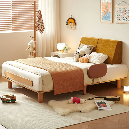 Boys and girls bed small apartment single bed 1.5 meters simple full solid wood tatami no bedside children's bed