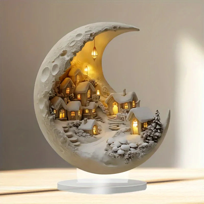 Christmas Xmas Tree Desktop Ornament Moonhouse DIY 2D Decoration Acrylic Merry Christmas Signs Plaque 2026 New Years Party Gifts