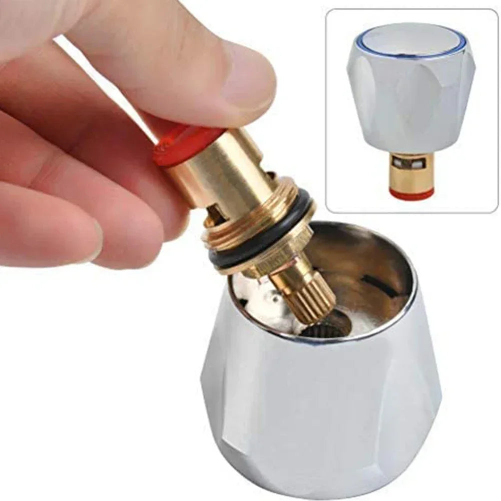 2 Pcs Hot Cold Faucet Tap Handle Knob Copper Valve Tap Heads Thread Basin Sink Washer Replacement For Bathroom Kitchen Taps