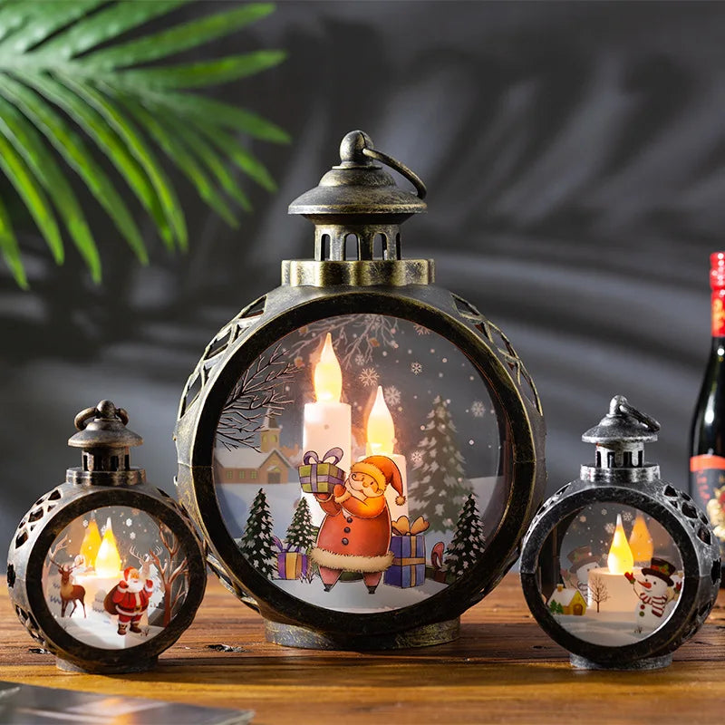 Christmas Decorations  Retro Night Lights Luminous Gift  Window Decorations Tabletop Decorations Props Atmosphere Pendants