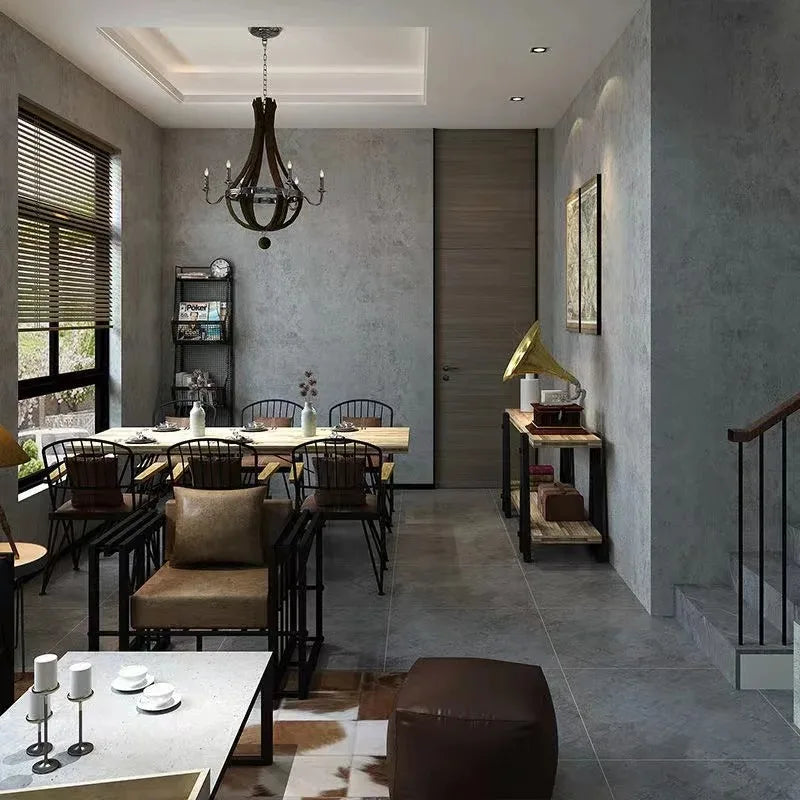 40cm PVC Dark Gray Waterproof Industrial Style Self-adhesive Wallpaper Library Living Room Bedroom Wall Renovation Vinyl Sticker