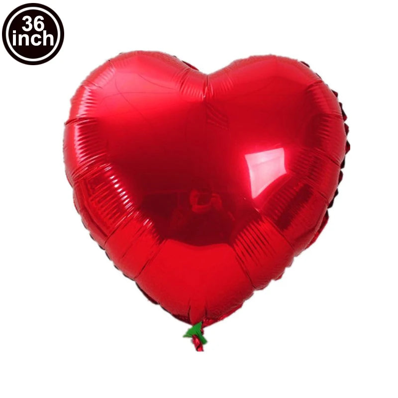 Valentine's Day I Love You Roses Red Lips Aluminum Foil Balloons Set Decoration For Couple Theme Festival Decoration Supplies