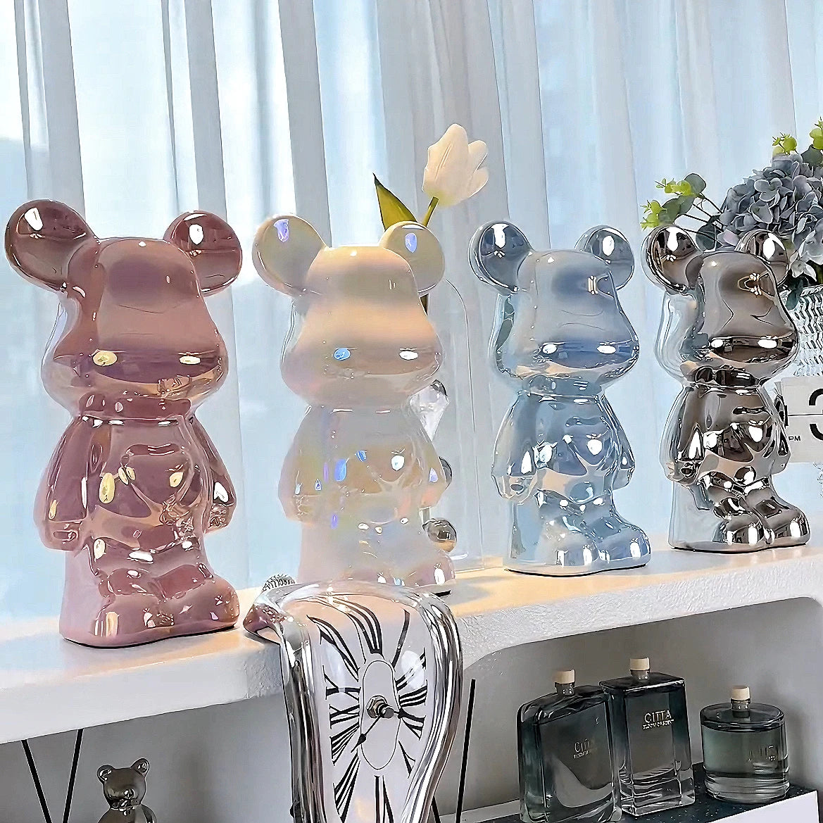 Light Luxury Bear Ornament, High-End Ceramic Living Room Foyer, Tv Cabinet, Piggy Bank, Home Decoration, Gift Giving