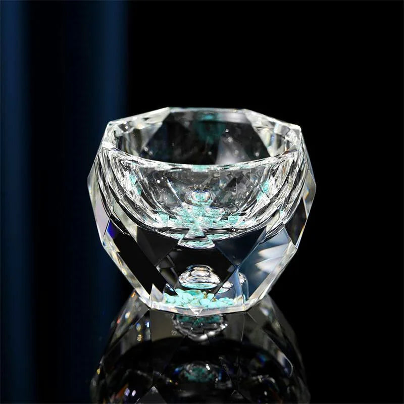 50ml Luxury Crystal Glass Vodka Shot Glass Sake Teacup Glass Bar Liqueur Double Bottom Gold Foil Glass Tea Cup