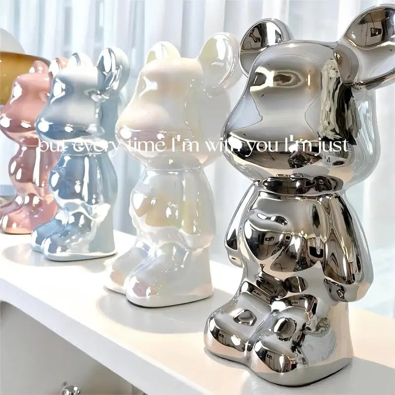 Light Luxury Bear Ornament, High-End Ceramic Living Room Foyer, Tv Cabinet, Piggy Bank, Home Decoration, Gift Giving