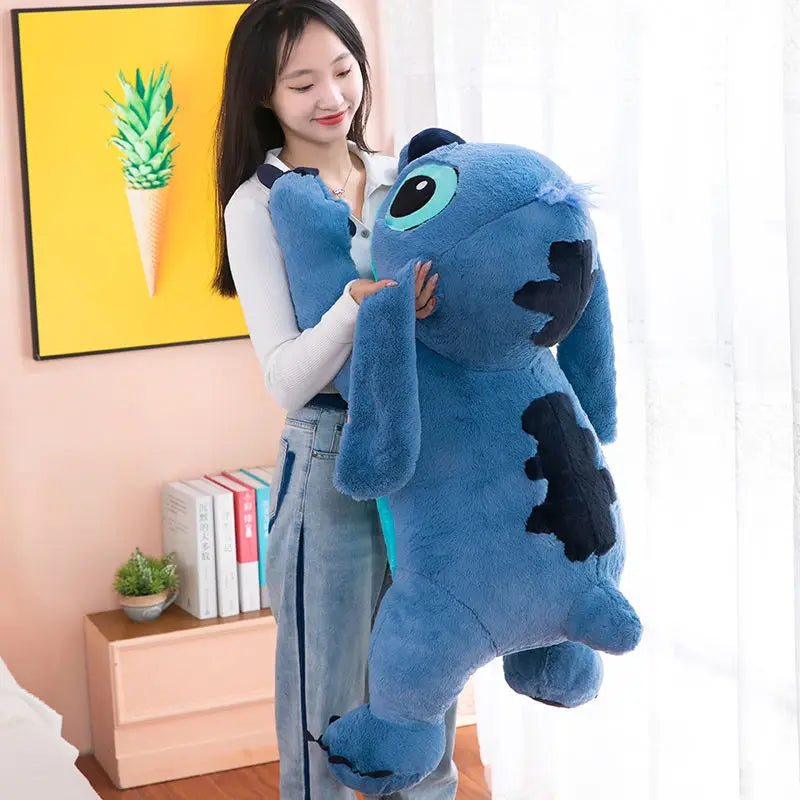 100cm Super Big Size Blue Stitch Plushie Anime Stuffed Doll Lilo & Stitch Cartoon Character Children's Pillow Kids Gift Toy