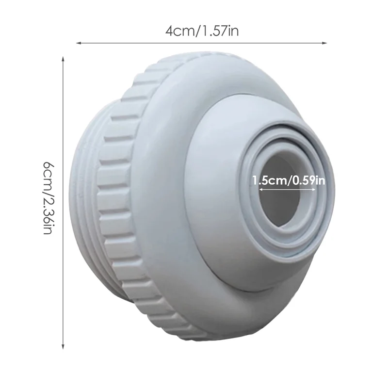 ABJI-8X Swimming Pool Spa Return Jet Fitting Massage Nozzle Inlet Outlet Bath Tub Nozzle With Adjustable Jet Eyeball