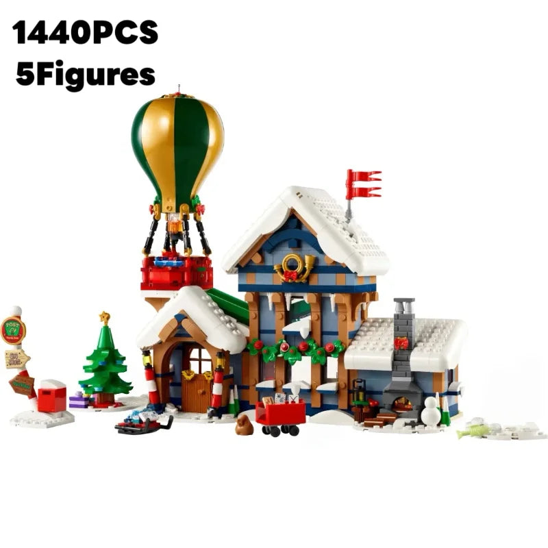 Xmas Decor 1440PCS FIT 10339 Santa's Post Office Building Blocks Assembly Winter Architecture Model Bricks Toy Christmas Gift