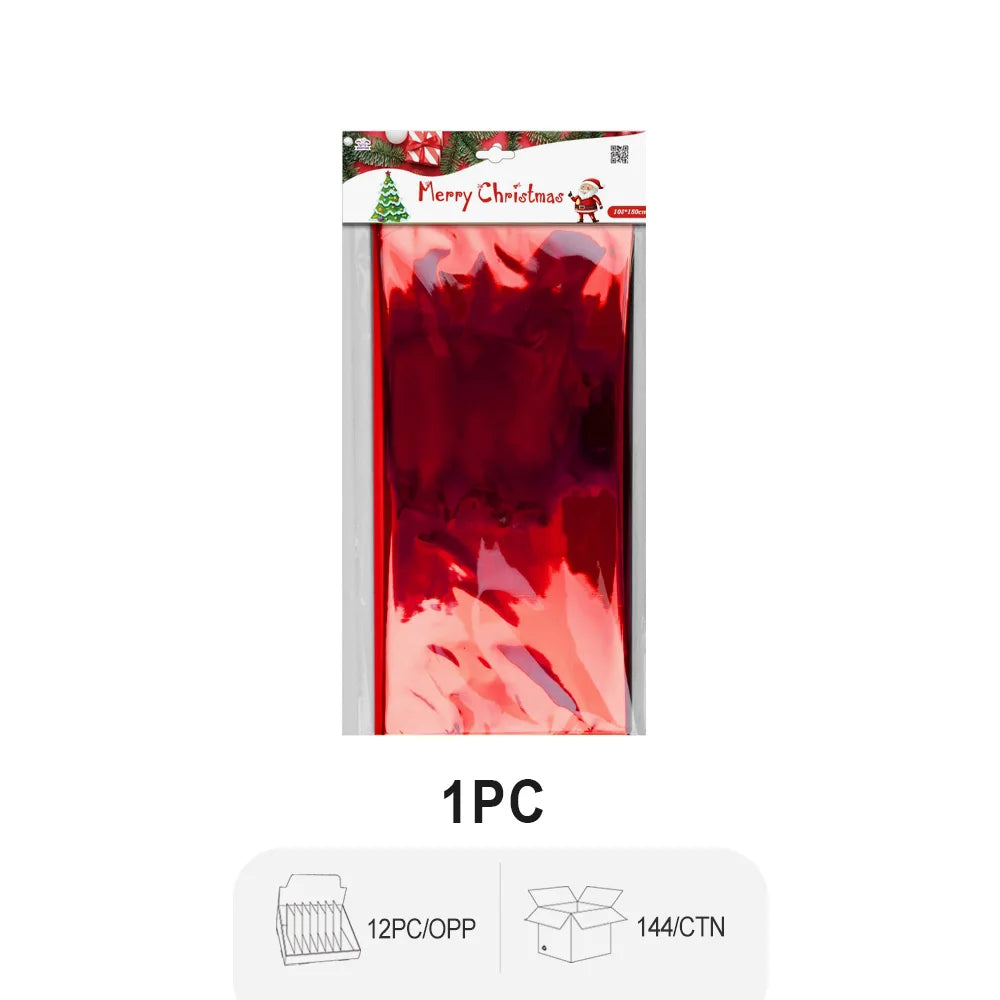 137*274CM Christmas Gold Aluminium Tablecloth Valentine's Day Halloween Graduation Thanksgiving