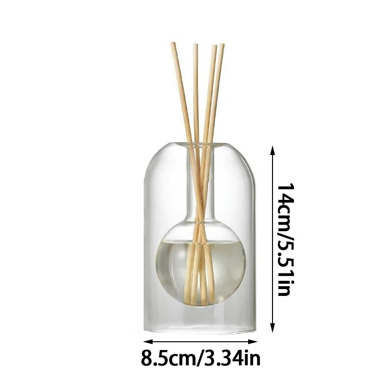 Aromatherapy Diffuser Bottle Glass Essential Oil with Diffusers Sticks Storage Containers Transaprent Modern Home Decorations
