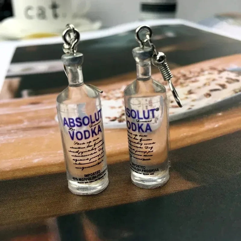 Vodka Earrings Beer Funny Weirdo Novel Personalized Girl Women Jewelry Accessories Fashion Pendant Gift