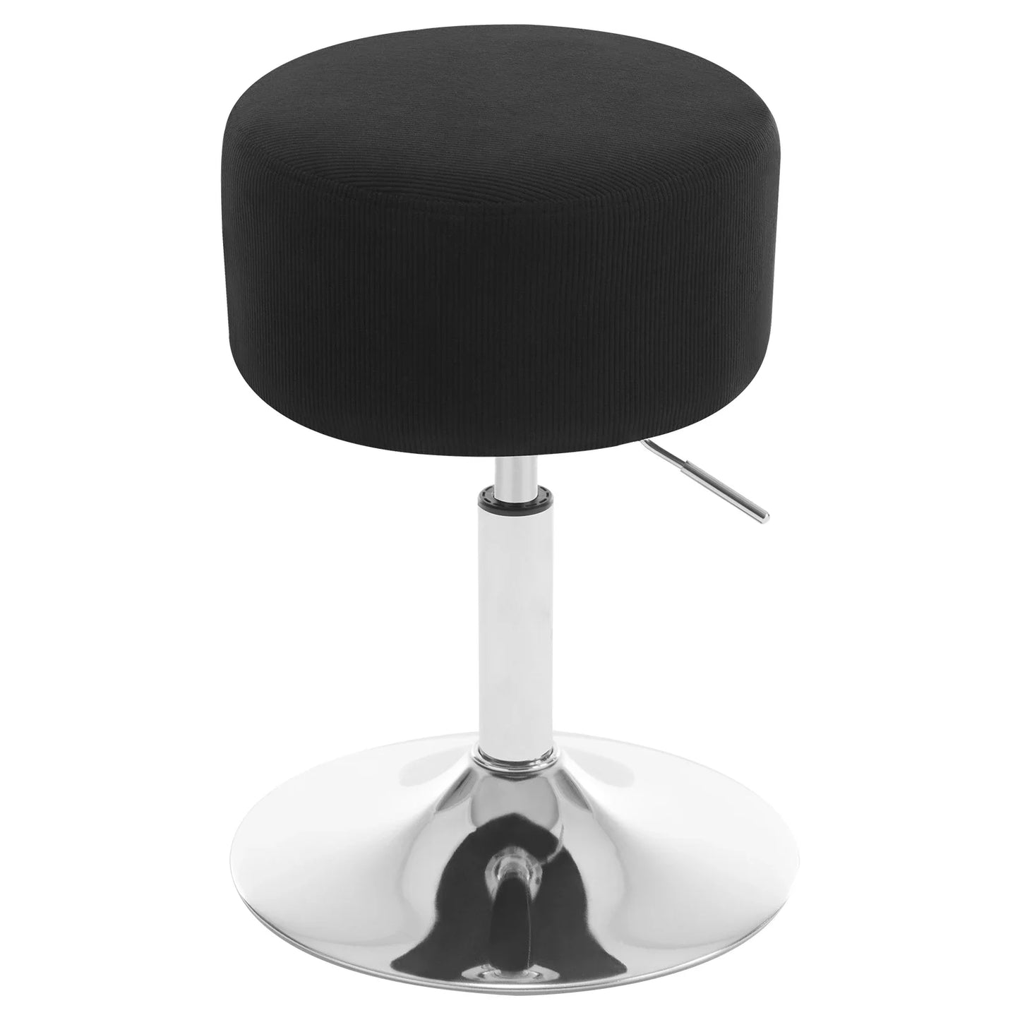 WOLTU 1PC White Round Swivel Bar Stools Height-Adjustable Makeup Stools Corduroy Padded Stools for Office Kitchen Home