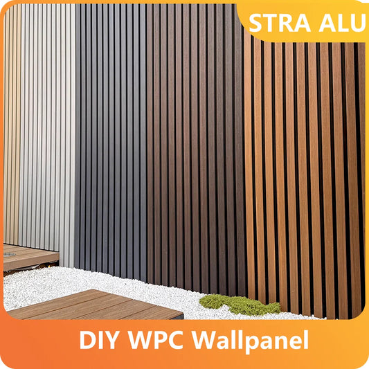 WPC Garden Wall Panel Outdoor Decorative 8mm Waterproof & UV Resistant, Wood Grain Texture for Fence/Patio DIY