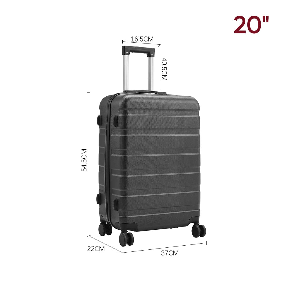 【Sheonly】Hardshell Rolling Luggage Trolley Travel Case, 20" 